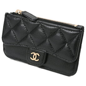 【中古】シャネル/CHANELマトラッセ コイン カードホルダー / カードケースAP2570　キャビアスキン　ブラック/ゴールド金具S-156909　値下げ