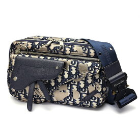 【中古】 ディオール / DIOR サドル メッセンジャーバッグ ワンショルダーバッグ オブリーク ナイロン　ネイビー 商品番号 E-158939　値下げ