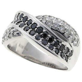 【中古】K18WG　リング　ダイヤモンド/ブラックダイヤモンド1.00ct　#11　70086　新入荷
