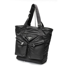 【中古】 プラダ / PRADA Re-Nylon x レザー トートバッグ 2VG120　ナイロン　ブラック 商品番号 S-160002　新入荷
