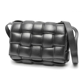 【中古】 ボッテガヴェネタ パデットカセット ショルダーバッグ　591970 マキシ イントレチャートレザー　ブラック 商品番号 E-159959　新入荷