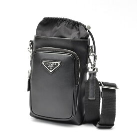 【中古】 プラダ / PRADA レザー スマートフォン ケース ショルダー ポーチ　2ZH155　レザー　ブラック 商品番号 S-159994　新入荷