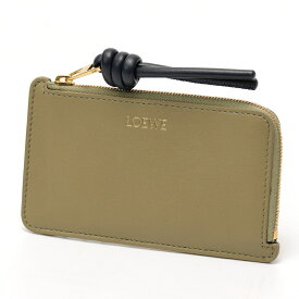 【中古】 ロエベ / LOEWE ノット コインカードホルダー / カードケース シャイニーナパカーフ　ユーカリ/ディープネイビー 商品番号 E-159796　新入荷
