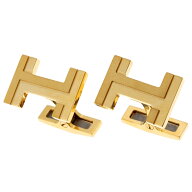 【中古美品】エルメス/HERMES　カフス / カフリンクス H オ カレ　H077189FA00　メタル　ゴールド　新入荷