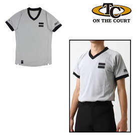 ON THE COURT オンザコート バスケット レフリーシャツ（JBA公認）OTRF003：グレー レフェリーシャツ レフリーウエア 審判ウエア Vネック 審判 メンズ レディース 男女兼用 ユニセックス バスケ レフェリー シャツ 公認ウエア 公認シャツ