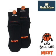 オンザコート ボールライン バスケット BALL LINE ミドルソックス BLS289 ブラック/オレンジ MEET ミート…