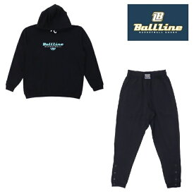 オンザコート BALL LINE ボールライン バスケット スリムスウェットパーカー・スリムスウェットパンツ BLSS2772：BLSP1772 ブラック 上下セット 上下 セットアップ スウェットパーカー スウェットパンツ 裏毛 裾ボタン 男女兼用 バスケパーカー