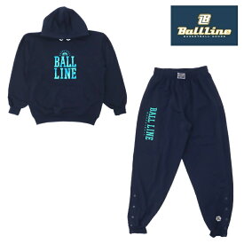 オンザコート BALL LINE ボールライン バスケット スウェットパーカー・パンツ BLSS2773：BLSP1773 ネイビー 上下セット 上下 セットアップ ボールラインスウェットパーカー ボールラインスウェットパンツ 裏毛 裾ボタン 裾ボタンパンツ 男女兼用