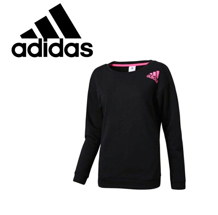 楽天市場 アディダス レディース トレーナー M スウェット Adidas ロゴ ブラック ピンク プリント トレーナー トーモンスポーツ 楽天市場店
