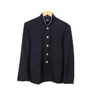 BBJ【余興用学ラン】学生服 中古 詰襟 ラウンドカラー 標準型学生服 黒 上着 かんたん検索