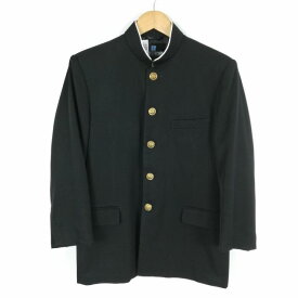 学生服 学ラン 165A 男子 上着 標準型学生服 ラウンドカラー カシドス 黒 中古 ランクC a3 JJ5887