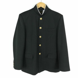 学生服 学ラン 165A 男子 上着 標準型学生服 ラウンドカラー カシドス 黒 中古 ランクB a3 JJ5944
