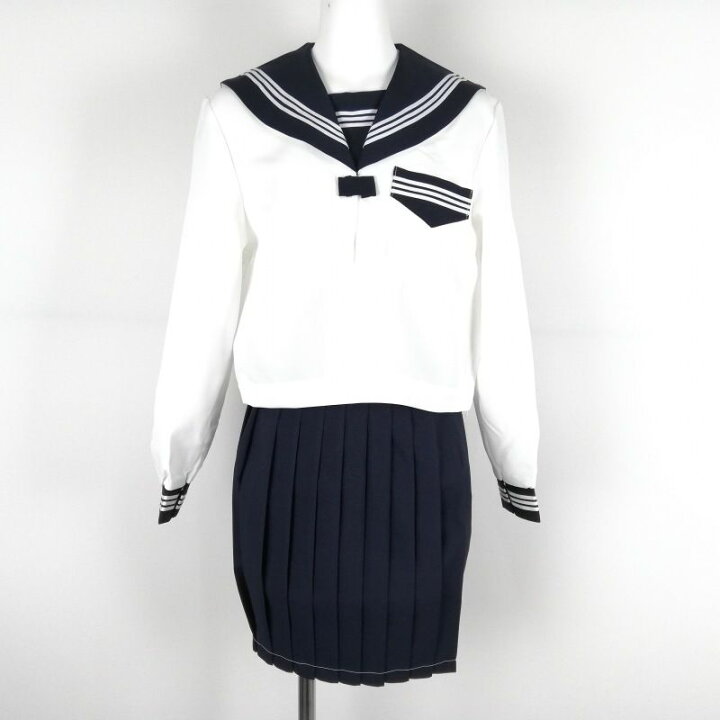 楽天市場】新品 冬 セーラー服 白 白3本線 上下セット tam_1818k  