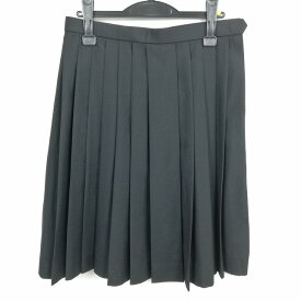 スクールスカート 夏物 w69-丈62 黒 中学 高校 プリーツ 学生服 制服 女子 中古 HK5313