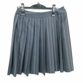 スクールスカート 冬物 w66-丈54 ストライプ 福岡杉森高校 プリーツ 学生服 制服 女子 中古 HK5333