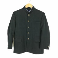 学生服 学ラン 165A 男子 上着 ウール混 ラウンドカラー カシドス 黒 中古 ランクB a3 JJ5822