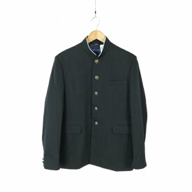 学生服 学ラン 170A 男子 トンボ 上着 ウール混 ラウンドカラー カシドス 黒 中古 ランクB a3 JJ6373