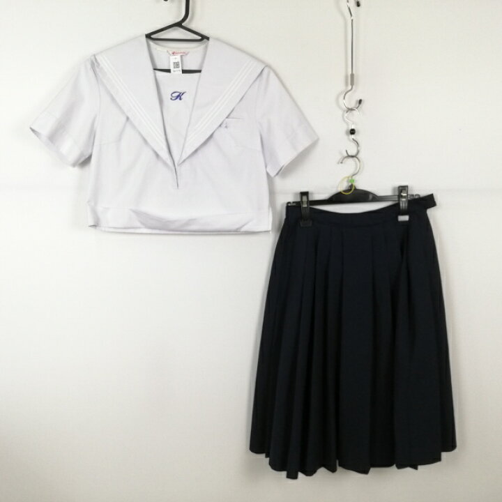 楽天市場】セーラー服 スカート 上下2点セット 170A カンコー 夏物 白3