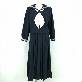 【レンタル】 セーラー服 7泊8日 スケバン 女子 高生 制服 スクール 学生 冬 セーラー服 長袖 高校中学 ロングスカート 上下 白本線 紺 LL BRS18