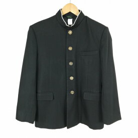 学生服 学ラン 165A 男子 トンボ 上着 ウール混 標準型学生服 ラウンドカラー カシドス 黒 中古 ランクC a3 JJ6265