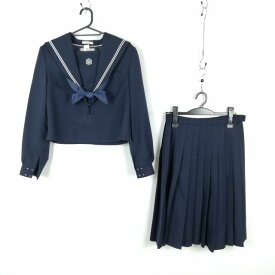 ジャケット スカート 上下2点セット 冬物 女子 学生服 宮崎大淀中学 紺 制服 中古 ランクC EY3127