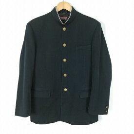 学生服 学ラン 185A 男子 上着 ウール混 標準型学生服 ラウンドカラー カシドス 黒 中古 ランクC JJ5142