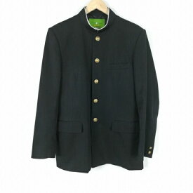 学生服 学ラン 185A 男子 上着 ウール混 標準型学生服 ラウンドカラー カシドス 黒 中古 ランクC JJ5148