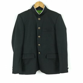 学生服 学ラン 約160A 男子 上着 標準型学生服 ラウンドカラー カシドス 黒 中古 ランクC a3 JJ7037