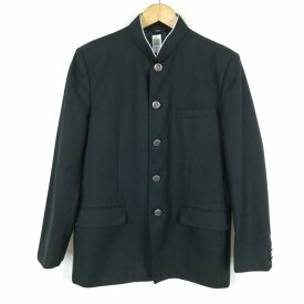 学生服 学ラン 175A 男子 富士ヨット Nano Wave 上着 ウール混 ラウンドカラー 紺 中古 ランクB a3 JJ5536