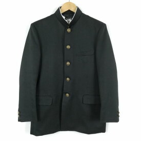 学生服 学ラン 165 男子 上着 ラウンドカラー カシドス 黒 中古 ランクC a3 JJ5644