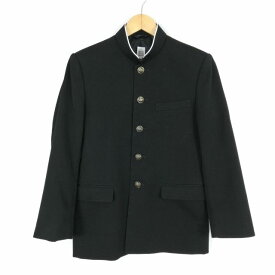 学生服 学ラン 165A 男子 カンコー 上着 ウール混 標準型学生服 ラウンドカラー カシドス 黒 中古 ランクC a3 JJ5700