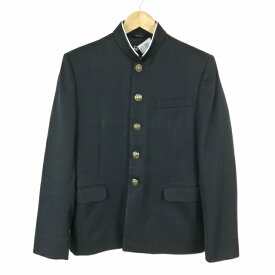 学生服 学ラン 165A 男子 トンボ 上着 ウール混 標準型学生服 ラウンドカラー カシドス 黒 中古 ランクC a3 JJ6331