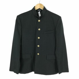 学生服 学ラン 160A 男子 上着 ウール混 標準型学生服 詰襟 カシドス 黒 中古 ランクC a3 JJ6002
