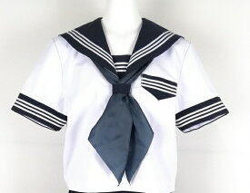 新品 夏 セーラー服 白 カラーライン3本線 半袖 カフス付き 上着 tam_u_1919