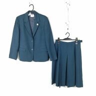 ブレザー スカート 上下2点セット 指定 170A カンコー 冬物 女子 学生服 鹿児島松陽高校 緑 制服 中古 ラ…