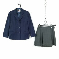 ブレザー ミニスカート 上下2点セット 165A カンコー 冬物 女子 学生服 中学 高校 紺 制服 中古 ランクC …