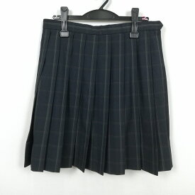 スクールスカート 大きいサイズ 夏物 w72-丈52 チェック 埼玉北本高校 プリーツ 学生服 制服 女子 中古 HK6688