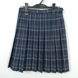 スクールスカート 夏物 w66-丈54 チェック 中学 高校 プリーツ 学生服 制服 女子 中古 HK6690