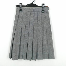 スクールスカート 夏物 w56-丈55 チェック 中学 高校 プリーツ 学生服 制服 女子 中古 HK6692