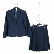 ブレザー スカート 上下2点セット 冬物 女子 学生服 中学 高校 紺 M.YURIKO 制服 中古 ランクB NA5803