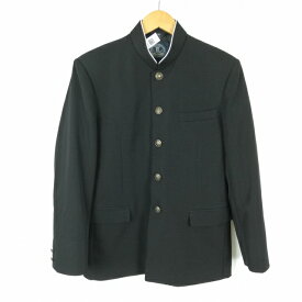 学生服 学ラン 170A 男子 上着 丸洗い可 ウール混 標準型学生服 ラウンドカラー カシドス 黒 中古 ランクB a3 JJ7212