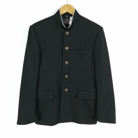 学生服 学ラン 165A 男子 上着 丸洗い可 ウール混 ラウンドカラー カシドス 黒 中古 ランクB a3 JJ6797
