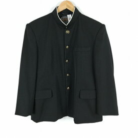 学生服 学ラン 男子 上着 標準型学生服 ラウンドカラー カシドス 黒 中古 ランクC a3 JJ6816