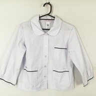 ブラウス 上着 カンコー 中間服 女子 学生服 中学 高校 白 制服 中古 ランクC EY1957