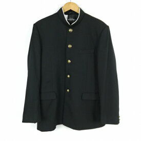 学生服 学ラン 180A 男子 カンコー 上着 丸洗い可 ウール混 標準型学生服 ラウンドカラー カシドス 黒 中古 ランクC a3 JJ7265