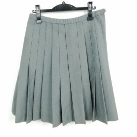 スクールスカート 夏物 w69-丈58 グレー 中学 高校 プリーツ 学生服 制服 女子 中古 HK5522