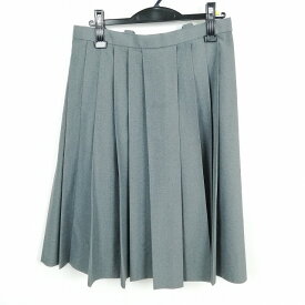 スクールスカート 夏物 w69-丈65 グレー 中学 高校 プリーツ 学生服 制服 女子 中古 HK5523