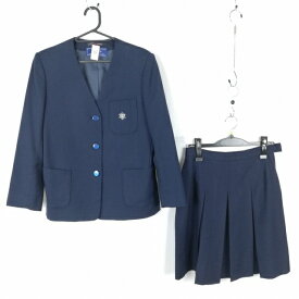 イートン スカート 上下2点セット 165A 冬物 女子 学生服 中学 高校 紺 制服 中古 ランクC EY6633