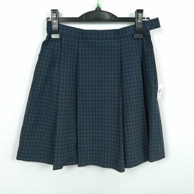 スクールスカート 夏物 w66-丈45 チェック 中学 高校 ミニ丈 プリーツ 学生服 制服 女子 中古 HK6282
