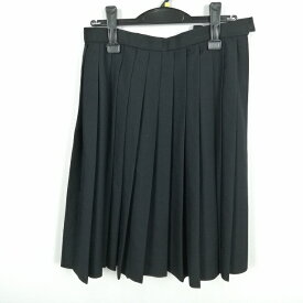 スクールスカート 冬物 w69-丈61 黒 中学 高校 プリーツ 学生服 制服 女子 中古 HK5182